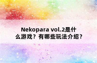 Nekopara vol.2是什么游戏？有哪些玩法介绍？